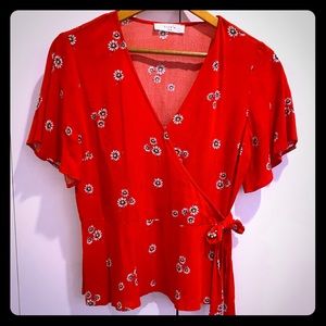 Nordstrom Red Peplum Top